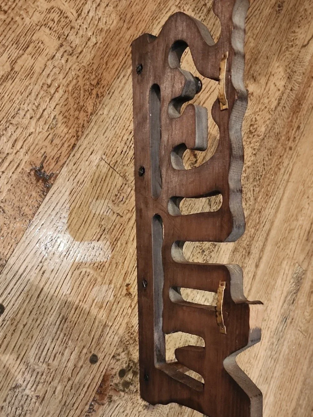 Wooden Mugs Wall Rack - Brown